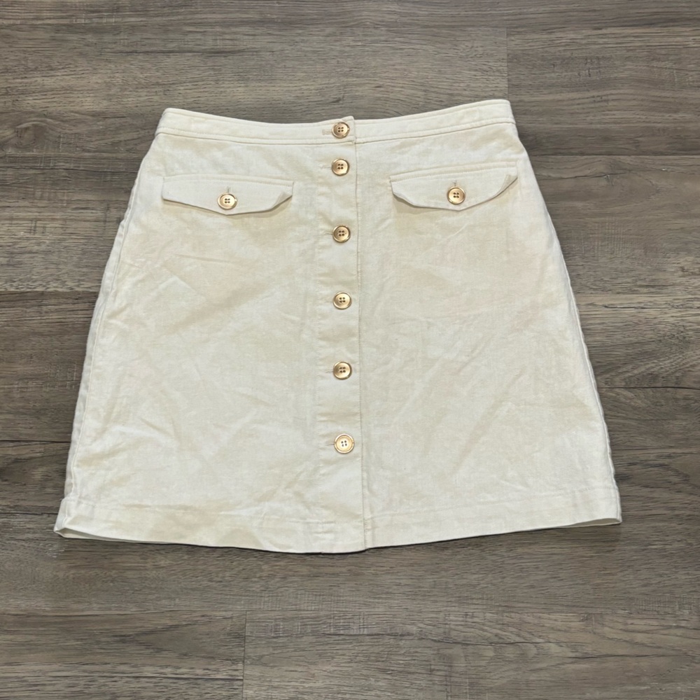J. Crew Factory Cream Mini Skirt